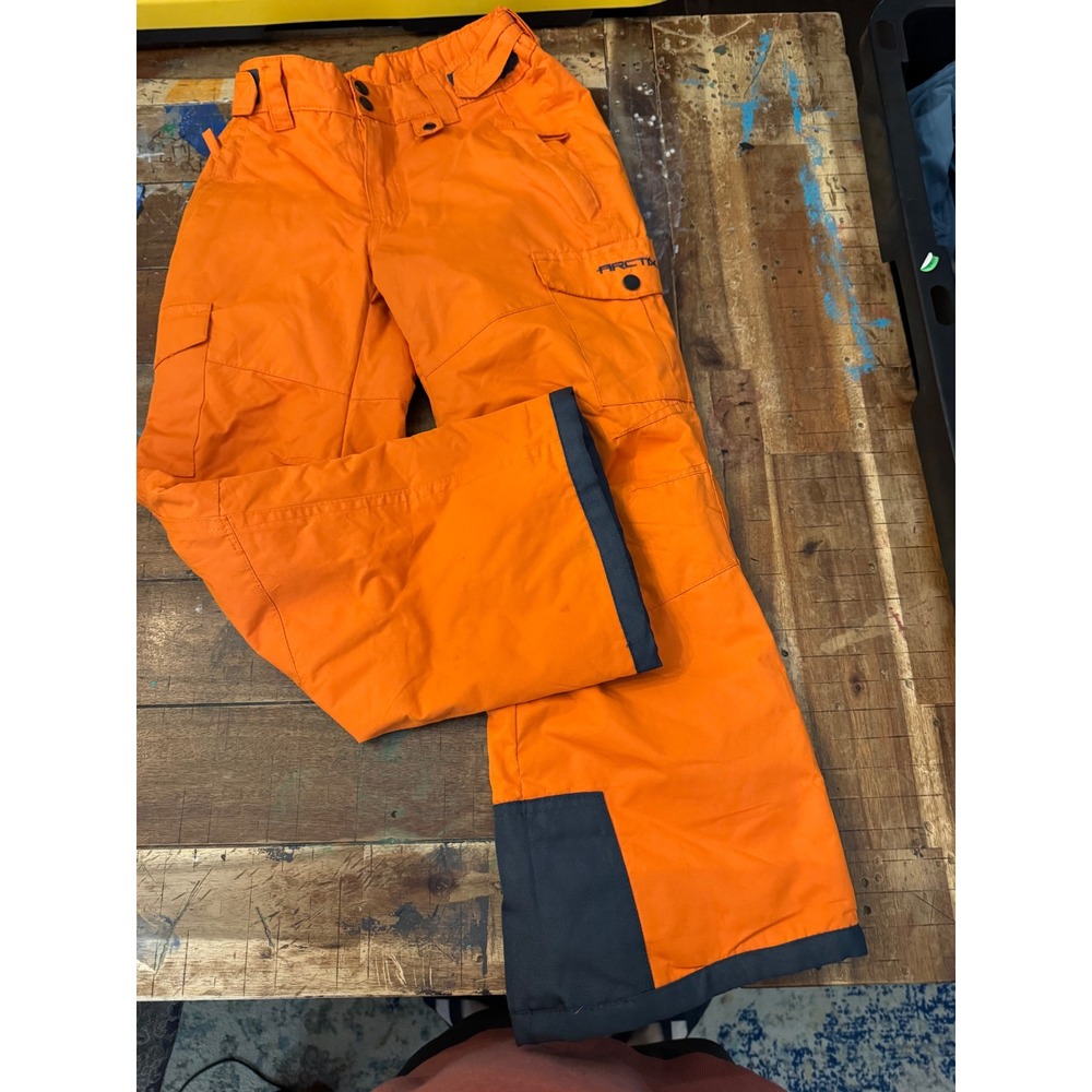Arctix Kids Orange Insulated Snow Pants Cargo Winter Ski Size Medium M 10/12